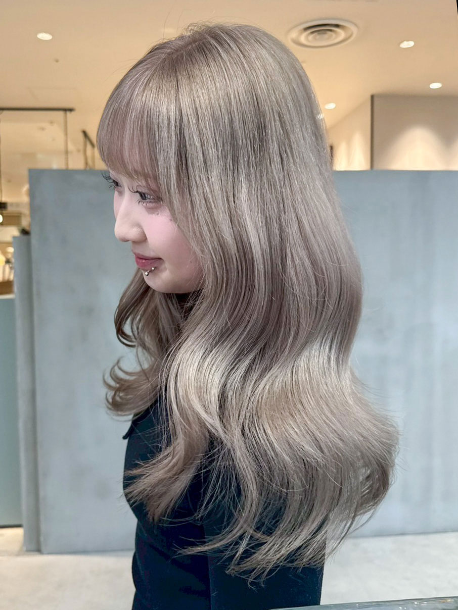 ロング顔周りレイヤー韓国ヘア美髪_ba550931