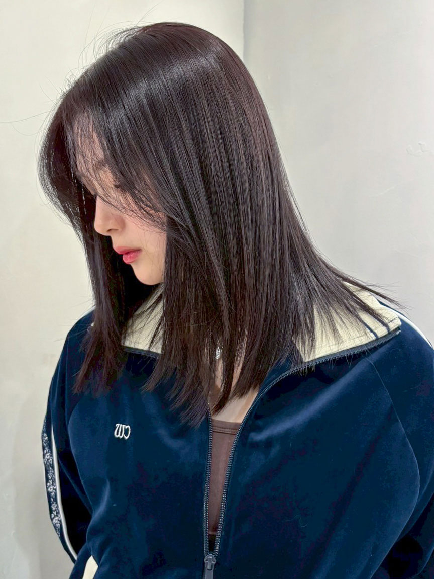 美髪おくれ毛韓国前髪カットヘアロング_ba549991