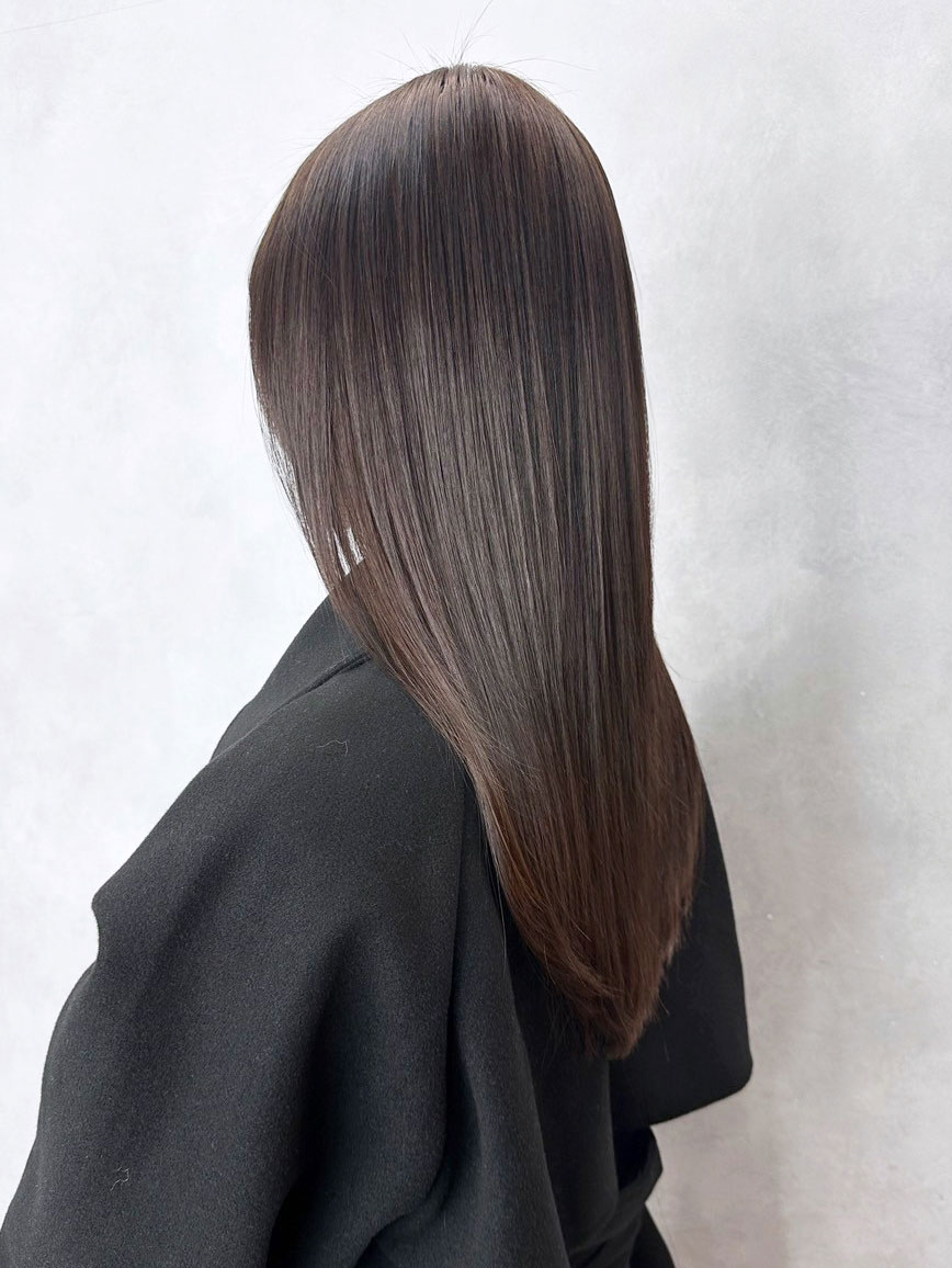 美髪おくれ毛韓国前髪カットヘアロング_ba550441