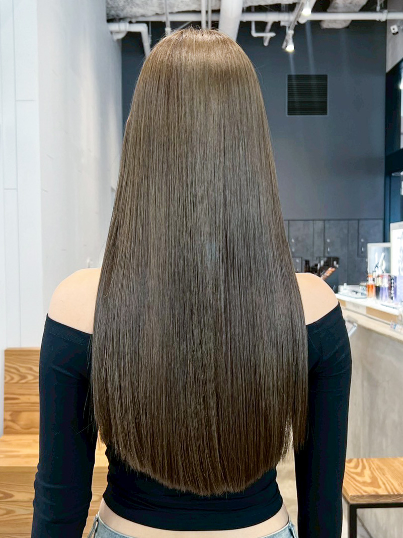 美髪おくれ毛韓国前髪カットヘアロング_ba551021