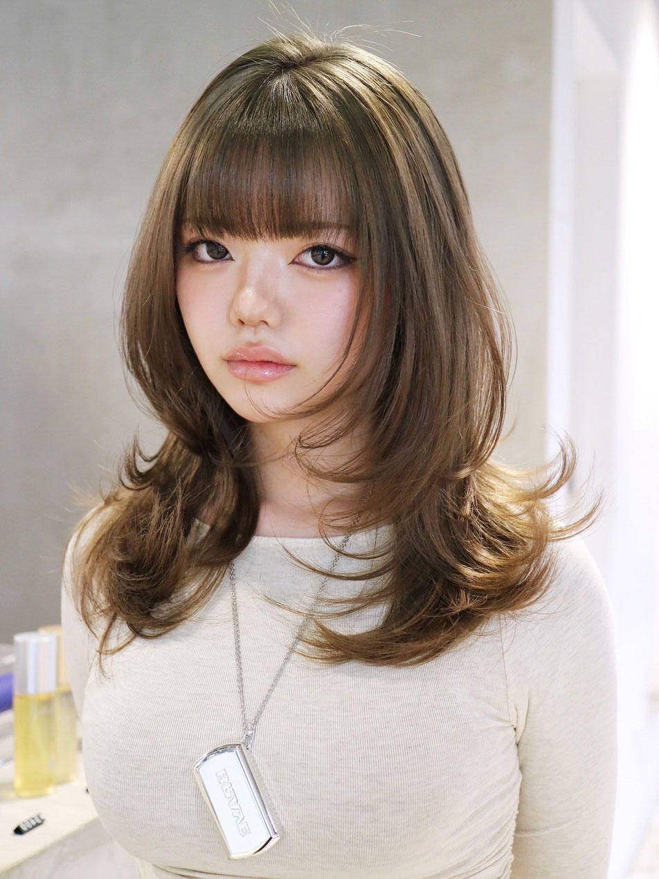 くびれヘアロング顔周りレイヤーウルフレイヤー美髪_ba551601