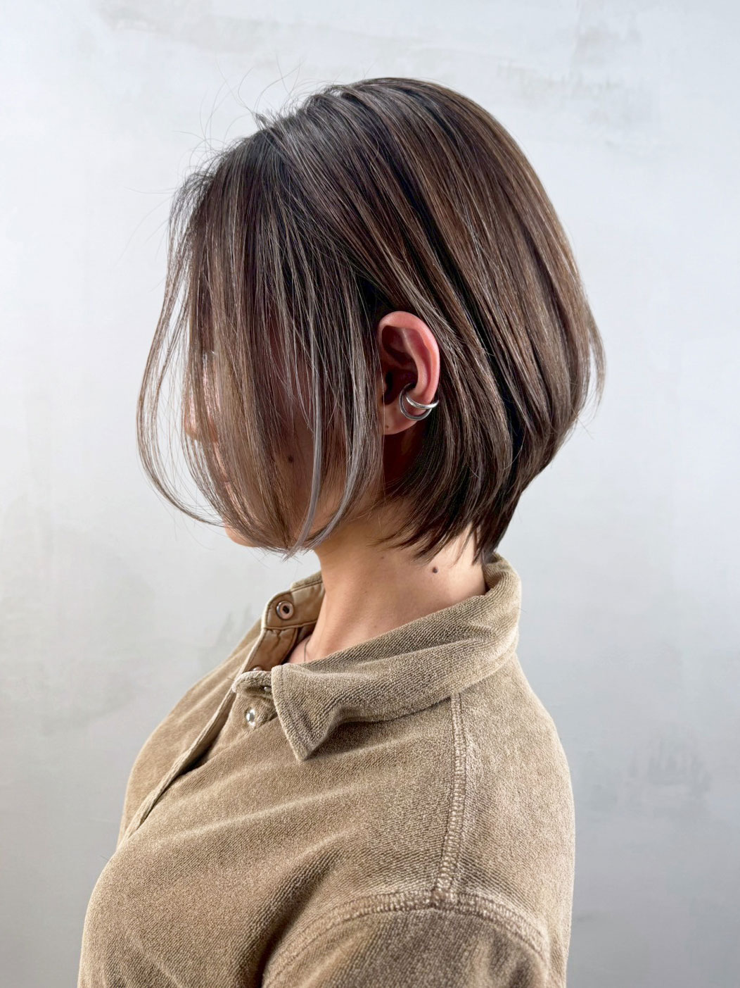 ショートボブミディアムおくれ毛韓国ヘア美髪_ba552881