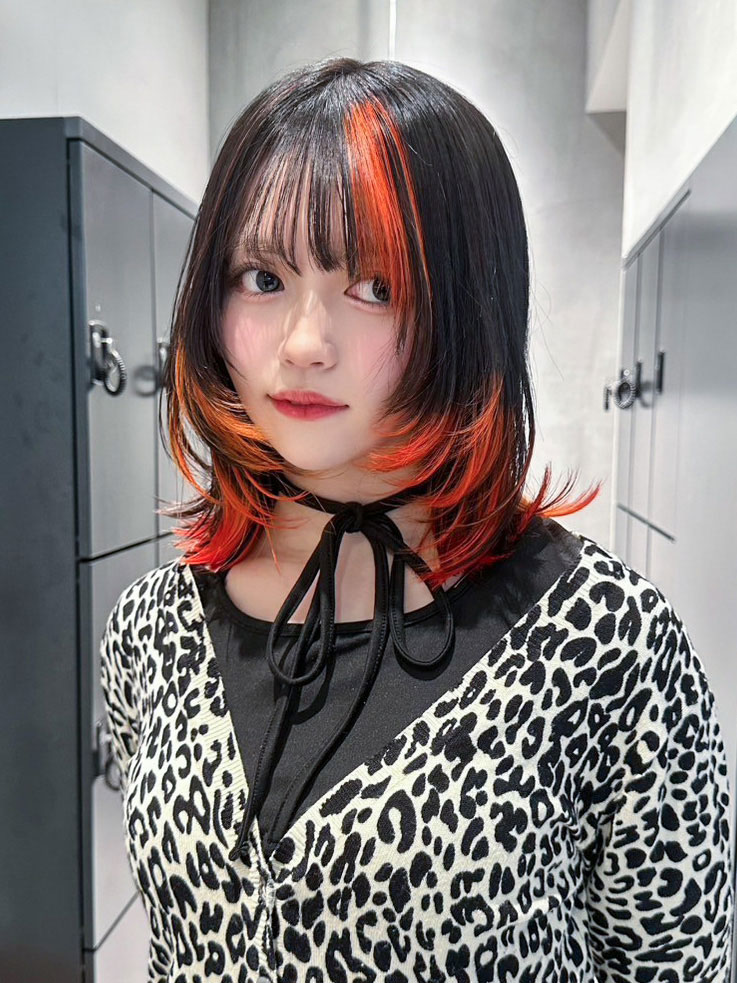 顔周りレイヤー韓国ヘアウルフカットロングミニウルフ_ba552391