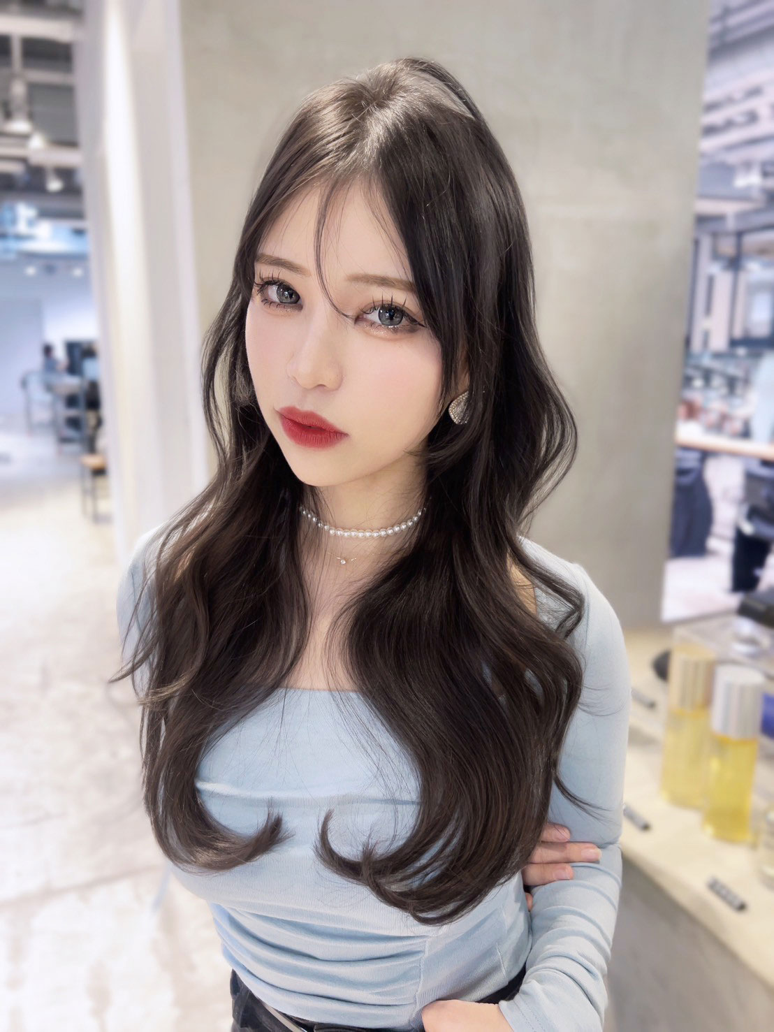 ロング顔周りレイヤーおくれ毛前髪カット美髪_ba553951