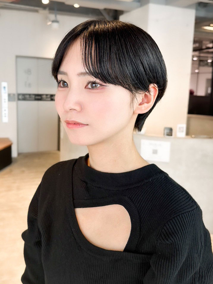 ショート前髪カットおくれ毛美髪韓国ヘア_ba554141