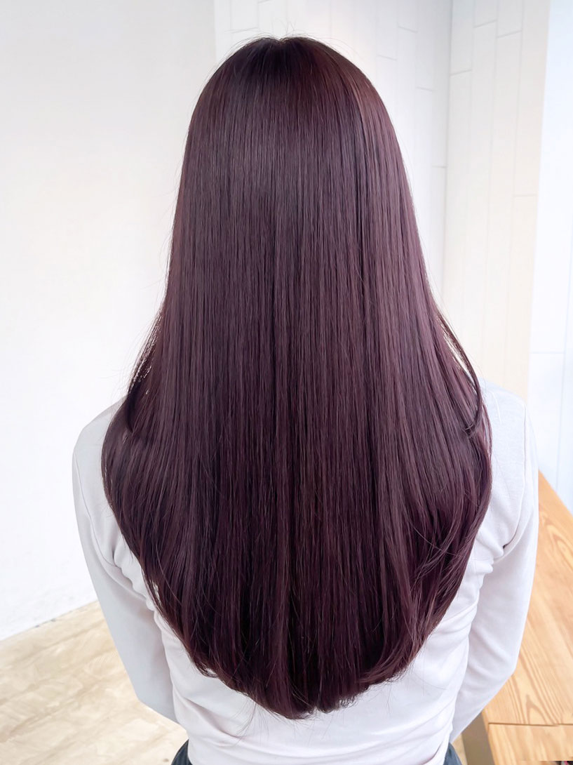 ロング顔周りレイヤー前髪カット韓国ヘア美髪_ba554121