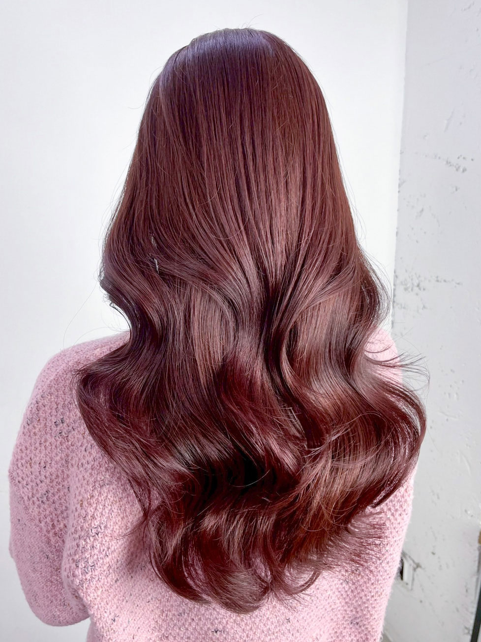 チェリーブラウン美髪くびれヘア顔周りレイヤー_ba554832