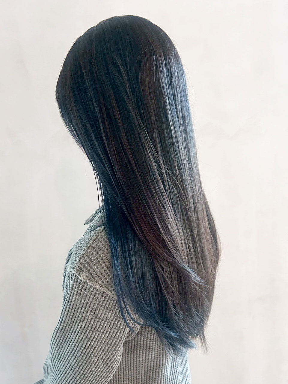 おくれ毛ブリーチハイトーン韓国ヘアロング_ba556861