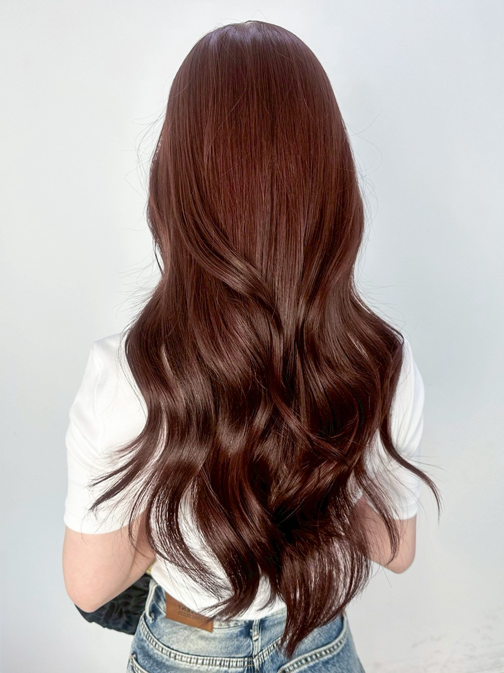 ロング暗めカラー韓国ヘア顔周りレイヤー_ba562281