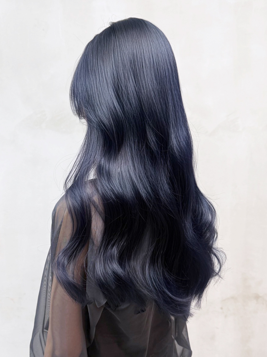 ロング暗めカラー韓国ヘア顔周りレイヤー_ba563111