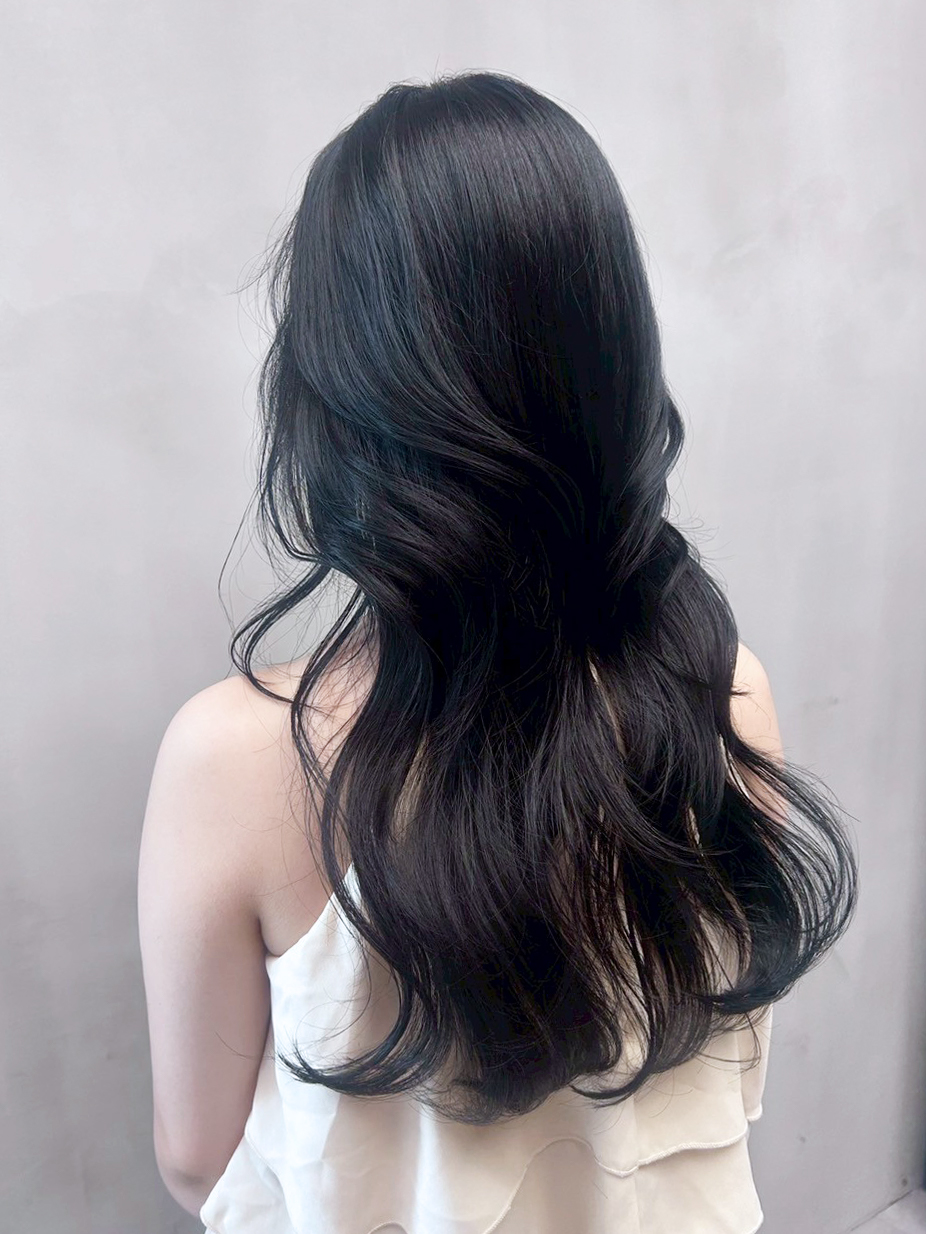 ロング暗めカラー韓国ヘア顔周りレイヤー_ba563561