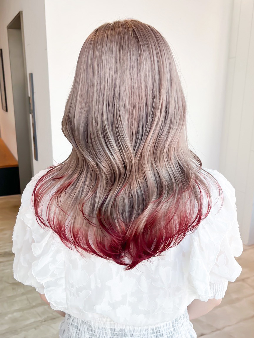 ブリーチハイトーンダブルカラーロングデザインカラー_ba564131