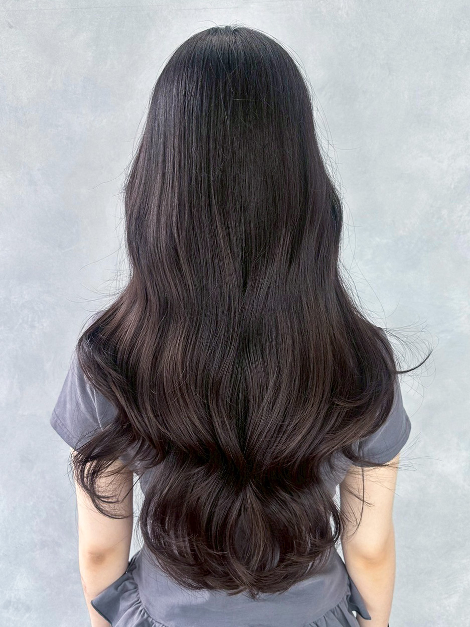 ロングミルクティー韓国ヘア顔周りレイヤー_ba564051