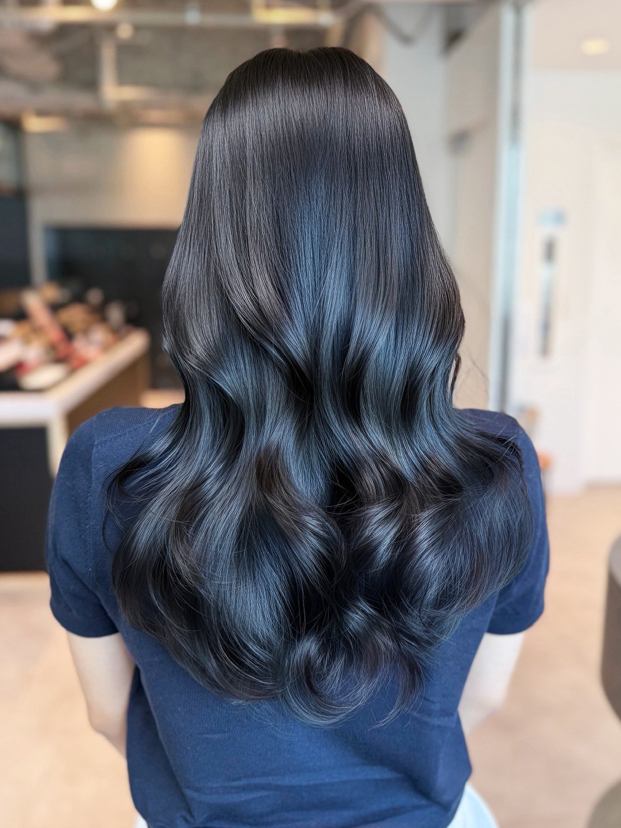 ロンググレージュ暗めカラー韓国ヘア顔周りレイヤー_ba566361