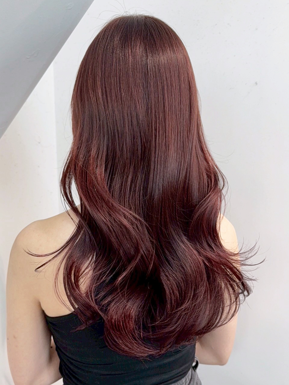 ロング暗めカラー韓国ヘア顔周りレイヤー_ba564761