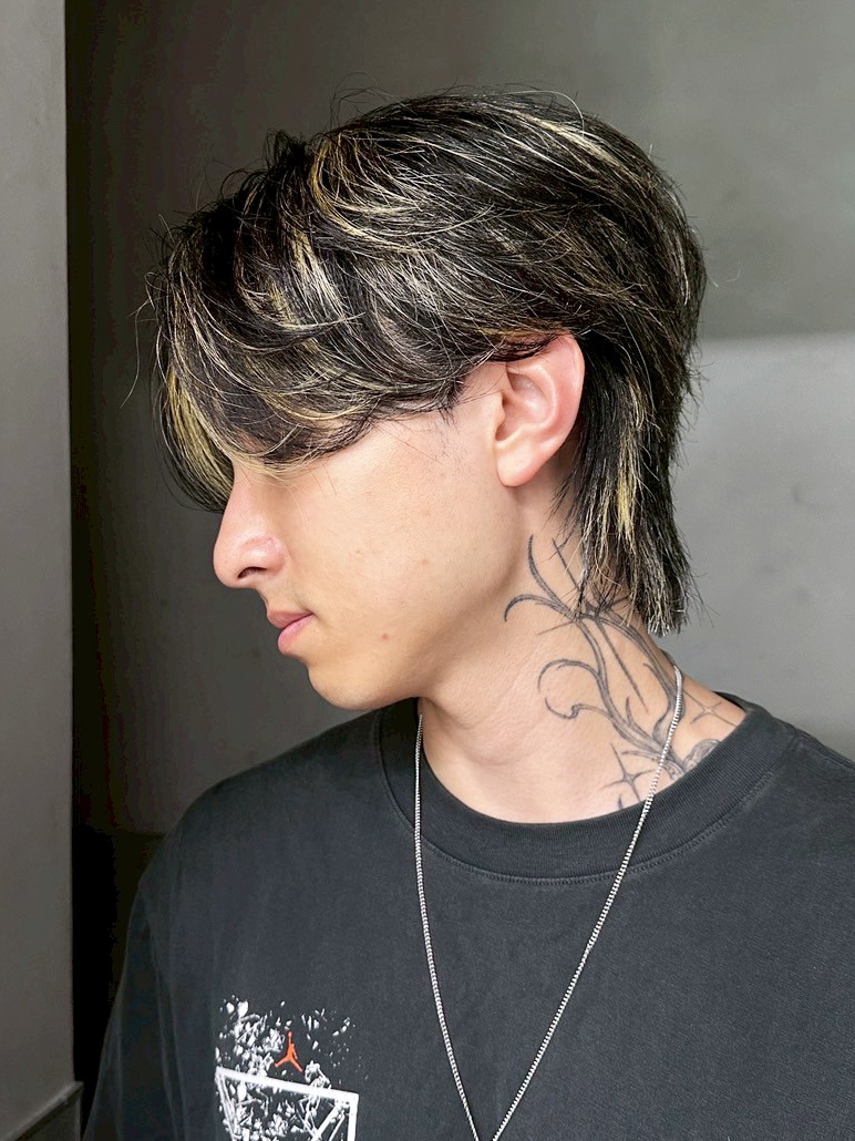 フェザーパーマサーフカール刈り上げセンターパート_ba568011